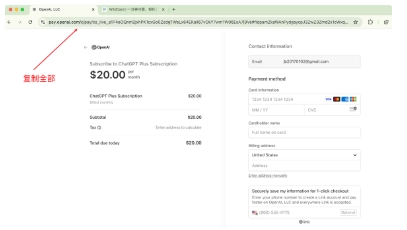 ChatGPT Plus获得支付链接